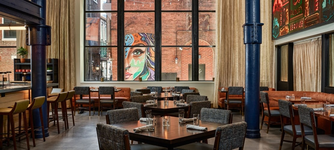 Gray & Dudley dining room and private event space at The Untitled Nashville Hotel.