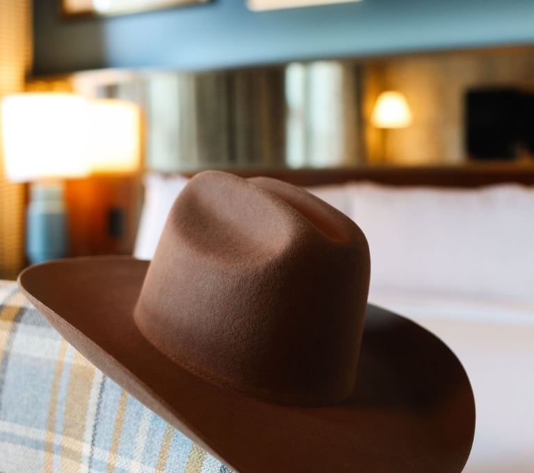 cowboy hat on chair